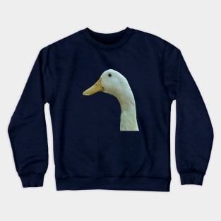 Neck Up Side Profile Of A Disgruntled Looking Duck Crewneck Sweatshirt